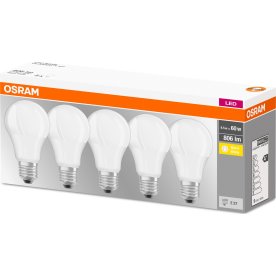 Osram LED Standardlampa E27, 8,5 W = 60 W, 5-pack
