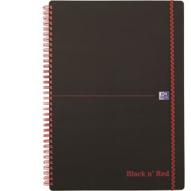 Oxford Black N' Red Anteckningsbok A4, rutat