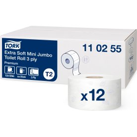Tork T2 Premium Extra Jumbo Toalettpapper, 3 lager