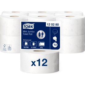 Tork T2 Advanced Jumbo Toalettpapper, 2 lager