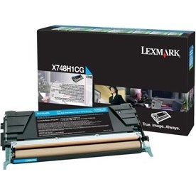 Lexmark X748 lasertoner (prebate), cyan, 10000s
