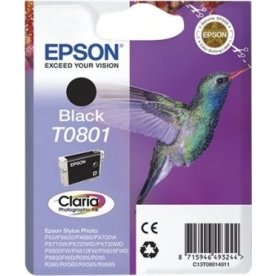 Epson Claria T0801 bläckpatron, svart, med larm