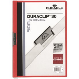 Durable Duraclip 30 klämmapp, röd