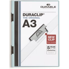 Durable Duraclip A3 klämmapp, blå