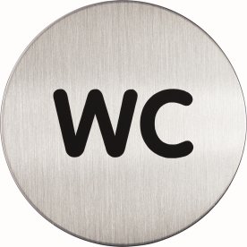 Durable skylt, rund, WC
