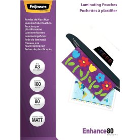 Lamineringsfickor Fellowes Enhance A3 80mic Matt