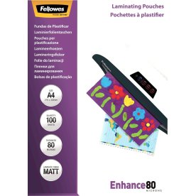 Lamineringsfickor Fellowes Enhance A4 80mic Matt