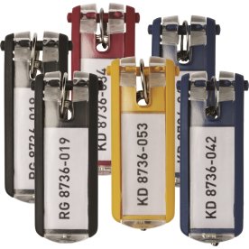 Nyckelbricka Durable Key Clip 6 st Mixade färger
