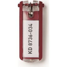 Durable Key Clip nyckelring/bricka, 6 st, röd