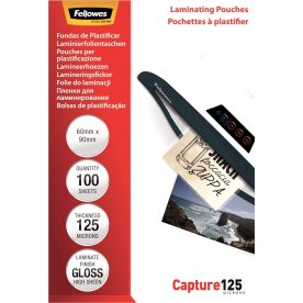 Lamineringsfickor Fellowes Capture 60x90mm 125mic