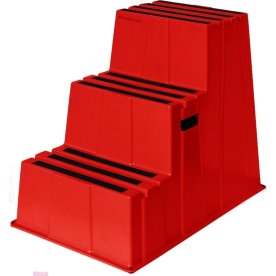 Säkerhetstrappa, 3 steg, röd