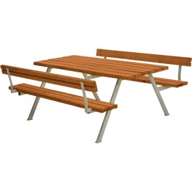 Plus Alpha bänkset med ryggstöd, Teak, 177 cm