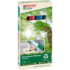 Edding 21 ecoline permanent märkpenna, 4 färger
