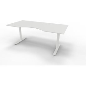 InLine hæve/sænkebord 180x90 hvid/hvid m.centerbue