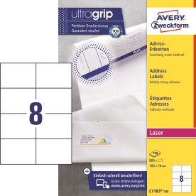 Avery L7183-100 adressetiketter, 105x74mm, 800 st.