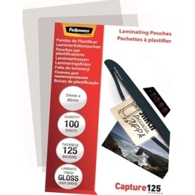 Lamineringsfickor Fellowes Capture 125mic 54x86mm