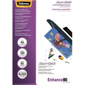 Lamineringsfickor Fellowes Enhance 80 mik A4 Gloss