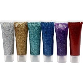 Glittergel Eulenspiegel 6x18 ml Mixade Färger