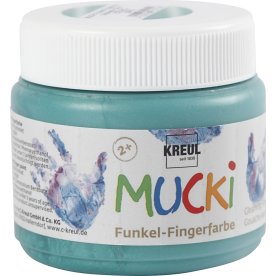 Fingerfärg Mucki 150 ml metallisk grön