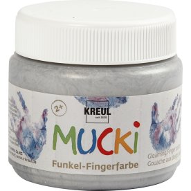 Fingerfärg Mucki150 ml metallisk silver
