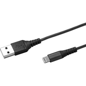 Lightning till USB-kabel Celly Nylon 25 cm Svart