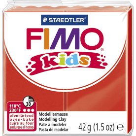 Fimo Kids Ler, 42 g, rød