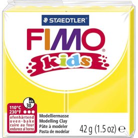 Fimo Kids Ler, 42 g, gul