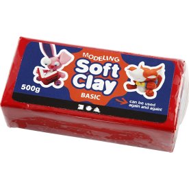 Soft Clay Modellervoks, 500 g, rød