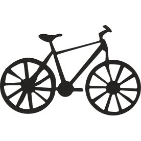 Kartongetikett Happy Moments Silhouette Cykel