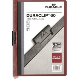 Durable Duraclip 60 Klemmappe, mørkerød