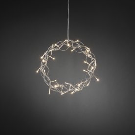 Lyskrans, Sølv, 32 LED 