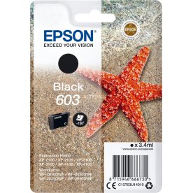Epson 603 blækpatron, sort, blister m/alarm
