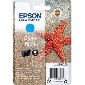 Epson 603 blækpatron, cyan, blister m/alarm