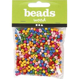 Beads Træperler, 4 mm, 1500 stk