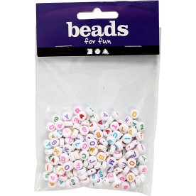 Beads Bogstavperler, 7 mm, 200 stk