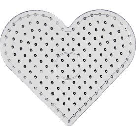 Jumbo Perleplade, 17 cm, hjerte, 5 stk 