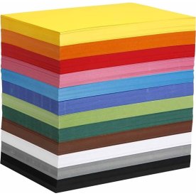 Colortime Karton, A4, 180g, 1200 ark, ass. farver