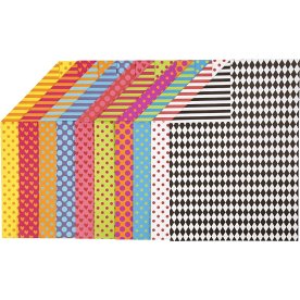 Mönstrad kartong Colortime A4 250 g 20 ark Blandad