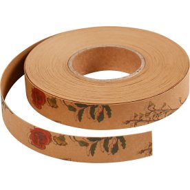 Läderpapper Flätstrimlor 15mm x 9,5 m blommor