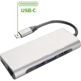 USB-C multi-ports adapter Celly ProHub Grå