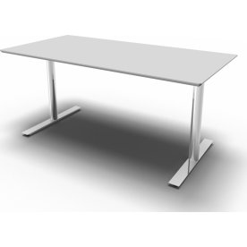 Inline Kantinebord, L 180 cm, Lys grå/Krom