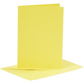 Brevkort och kuvert 6 set gul