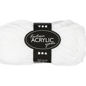 Akrylgarn Fantasia 50g vit