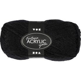 Akrylgarn Fantasia 50g svart