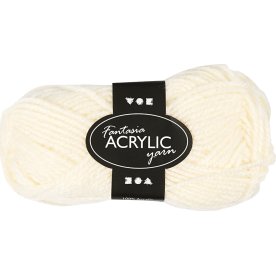 Akrylgarn Fantasia 50g råvit