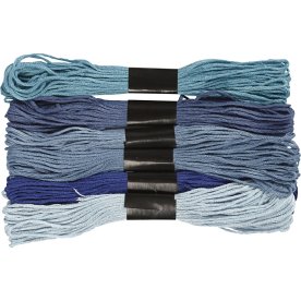 Broderigarn 6 buntar blå harmoni