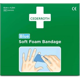 Soft Foam Bandage Cederroth Blå, 6 cm x 4,5 m