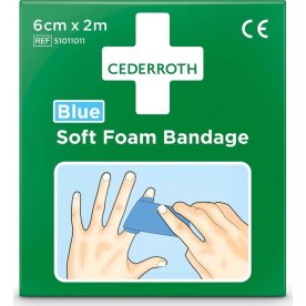 Cederroth Soft Foam Bandage, blå, 6 cm x 2 m
