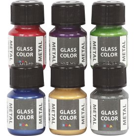 Glas Färg Glass Color 6x35 ml metall blandade