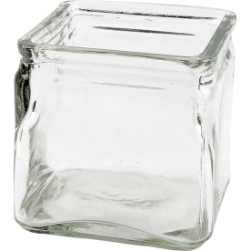 Lysglas, firkantet, 10x10 cm, 12 stk